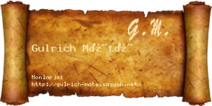 Gulrich Máté névjegykártya
